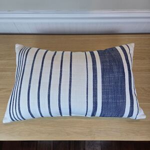 24 x 16 decorative accent pillow - white and blue striped